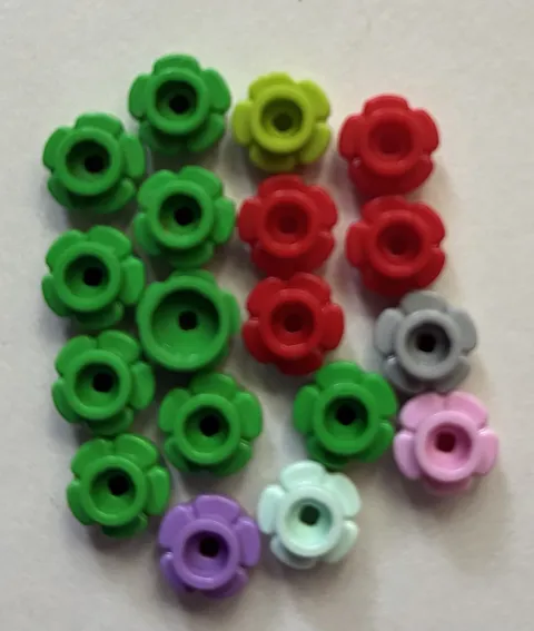 Lego Parts - Plate, Round 1x1 (#4073) -flower edge(5 petals) Qty 18