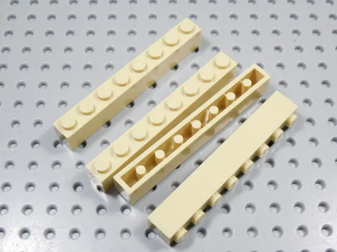LEGO Lot of 4 Tan 1x8 Bricks BO
