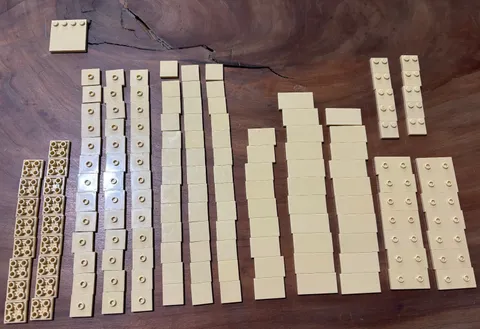 LEGO Tan Tile Lot 148 Pieces Mixed 2x2 2x3 2x4 Modified Tiles Bulk