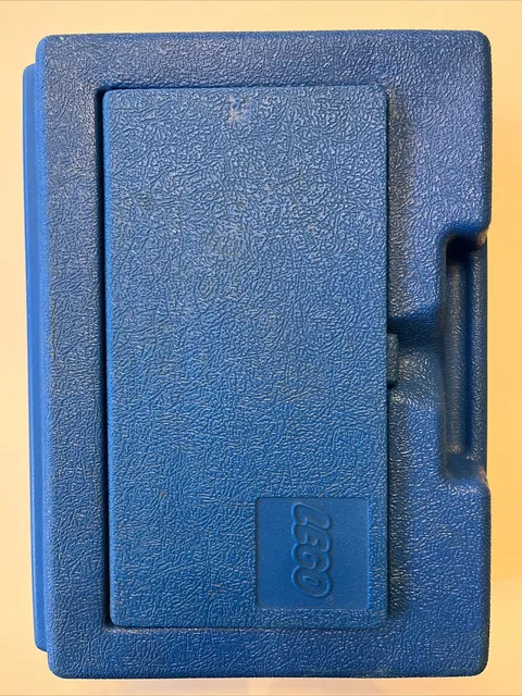 Lego Carrying Case Storage Box Bin Hard Plastic USA 80s 1983 Vintage Blue 