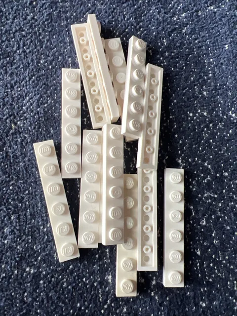 LEGO 3666 White Plate 1 x 6 - 13 Pieces