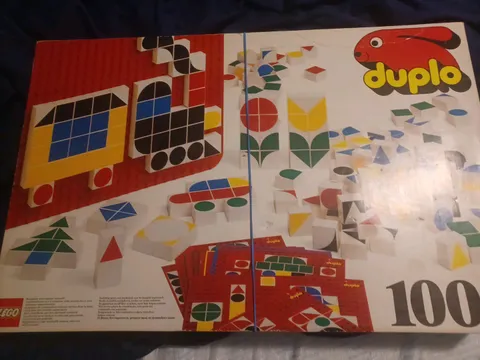 Vintage LEGO DUPLO Mosaic Tile Set #1000 w/ Original Box 1985 Art Building Set 