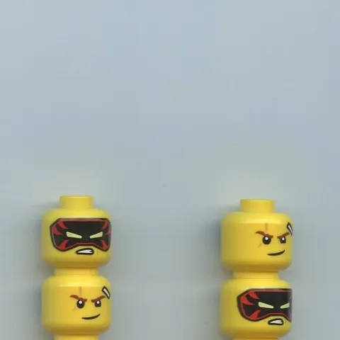 NINJAGO LEGO x 4 Kai Yellow Minifigure, Head Dual Sided Brown Eyebrows Mask