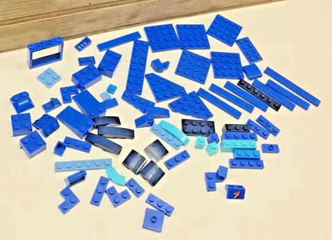 Mixed Lot of 74 LEGO Loose Parts Pieces 5 Different Tones Blue