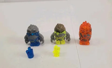 LEGO Power Miners Rock Monster Minifigures Lot Of 3 w/ Gems Parts