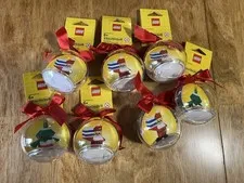 New Lot Of 7 LEGO Santa 850850 Christmas Tree 850851 Ornament Set Holiday Bauble