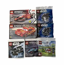 LEGO 2 Speed Champions & LEGO Polybag Lot - Star Wars, Speed Champions, Bluey