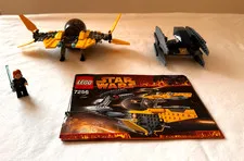 Lego star wars set 7256 Jedi Starfighter and Vulture Droid w/ manual  NO box