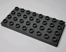 Lego Duplo Dark Gray 4x8 Baseplate Brick Block Part