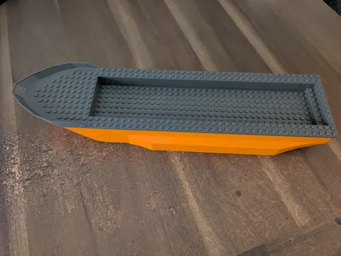 LEGO Orange Gray Large Boat Hull Ship Base Replacement Part For Sets Stackable