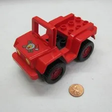Lego Duplo RED CAR BOUNCY JEEP ATV Vehicle Rescue Truck Fireman Fire Chief #4