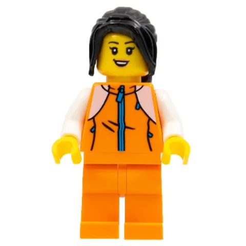LEGO Holiday Minifigure Woman Orange Tracksuit hol266 New Winter Festive