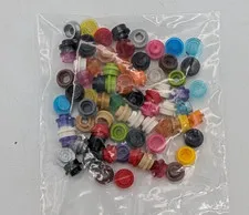 LEGO 1x1 dot round plate caps (30+ pcs) + other rounds- various color Brick lot