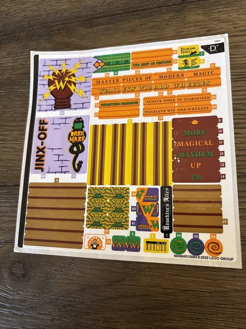 LEGO STICKER SHEET #4 FOR 75978 DIAGON ALLEY Set New 75978stk04