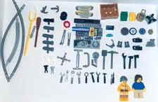 Lego Tools Lot Sticker Tiles Mini Figure Car Shovel Binoculars Camera 
