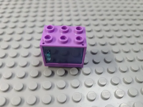 LEGO Medium Lavender 2x3x2 Cabinet Container with Trans Lt Blue Door