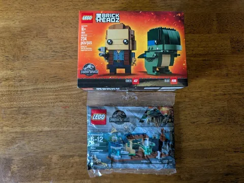 Lego 41614 Jurassic World BRICKHEADZ: Owen & Blue. And Polybag 30382. NIB