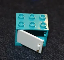 (1) 2x3x2 Blue Green w/ White Door Cabinet Bricks ~ NEW Lego Parts ~