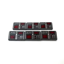 Lego Control Panel Lot 6x Dark Bluish Gray Slope with Red White & Silver Buttons