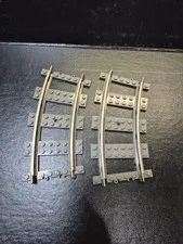 Lego World City 9V Railway TRAIN 4520 Curved Tracks Rails - set of 2 pieces