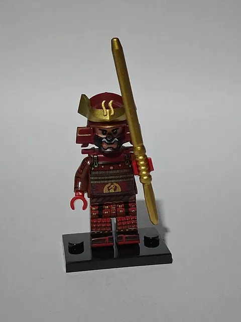 Samurai Wave Warrior Lego With Golden Color Spear Yari Armore custominifig New