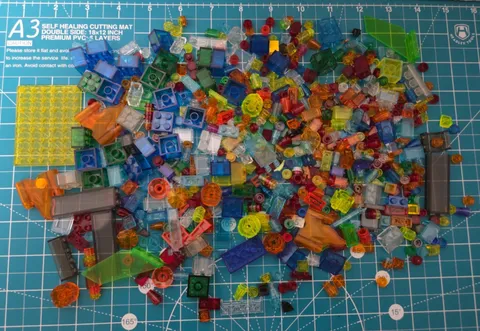 Lego Misc Transparent Pieces Lot - 1x1 Round Stud Blocks 1x1 2x2 Wings 2x3