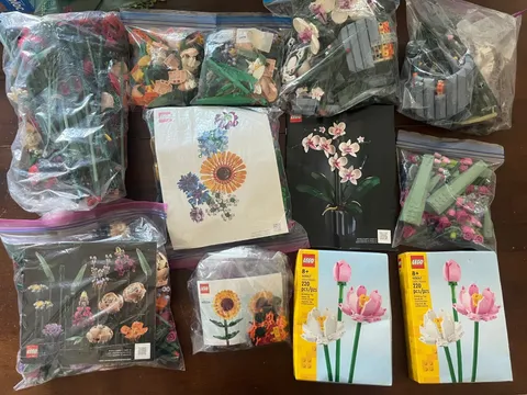 LEGO Botanicals LOT of Incomplete Flower Sets Orchids, Roses, Lotus Flowers...