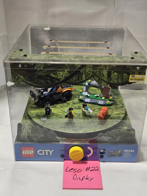 LEGO City 60426 Jungle Explorer Truck Lighted Store Display Case Clear Plastic