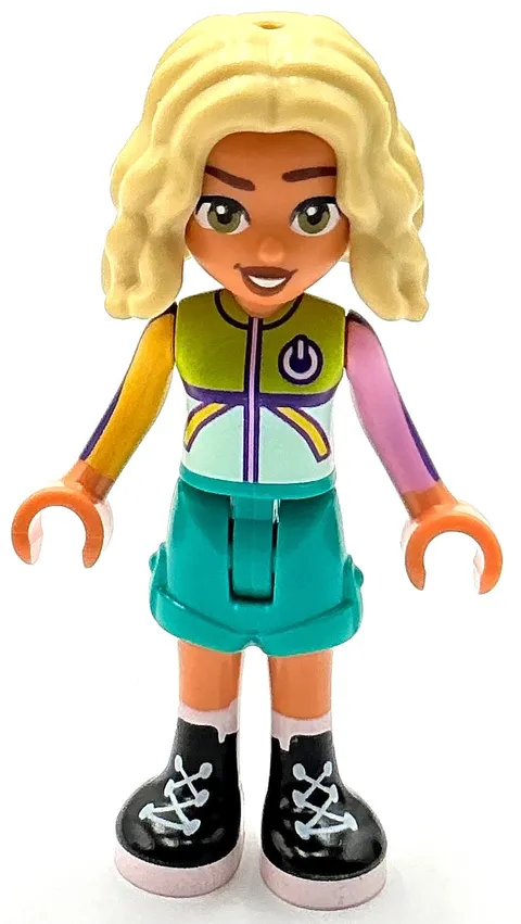 Lego New Minifigure Friends Nova Light Aqua and Lime Sweater Black Boots