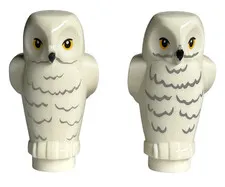 NEW Lego WHITE OWL 2 piece lot Harry Potter Minifig Pet Bird Hedwig