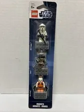 Rare Sealed Lego Star Wars Magnet Set Aurra Sing, Embo, ARF Trooper 853421