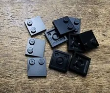 LEGO Black Tile, Modified 2 x 2 with Studs on Edge QTY 10 Part 33909