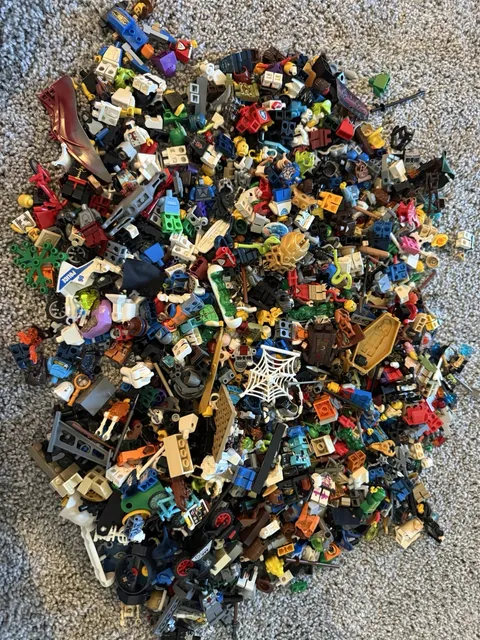 HUGE! 3LBS Lot LEGO Minifigure Parts +Accessories Varying Conditions READ