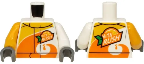 LEGO® Part 973pb3407c01 - Torso Jacket with Orange Spiral