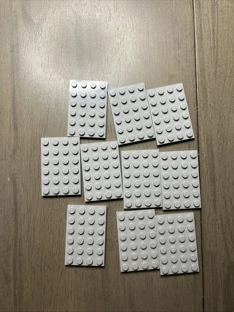 LEGO 3032 Light Bluish Gray Plate 4x6 - 10 Pieces