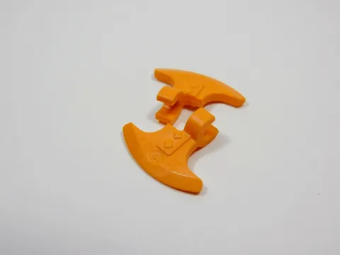 LEGO Lot of 2 Orange Axe Blades Weapon Minifig Q7