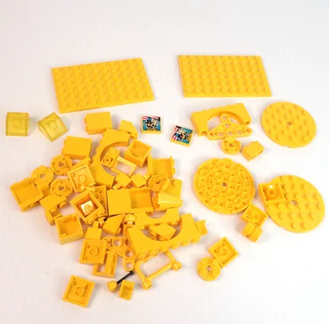 LEGO Parts - Assorted Yellow and Trans-Yellow Bulk Pieces - QTY 62 pc (2.5 oz)