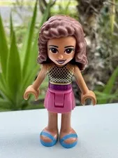 LEGO Olivia minifigure Dark Pink Skirt FRIENDS 41677 Mesh Top