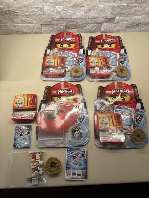 LEGO 2171 Lot Of 4 Ninjago DX ZANE WHITE DRAGON NINJA Spinjitzu Sealed.