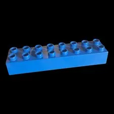 blue Duplo 2X8 brick- combined shipping (BLUE50)
