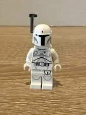 LEGO Star Wars Boba Fett White Prototype Minifigure w/ Helmet Jetpack