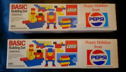Lego Pepsi Promo 1985 Basic Bldg Set #1560 Vintage Factory  Sealed - Lot of 2