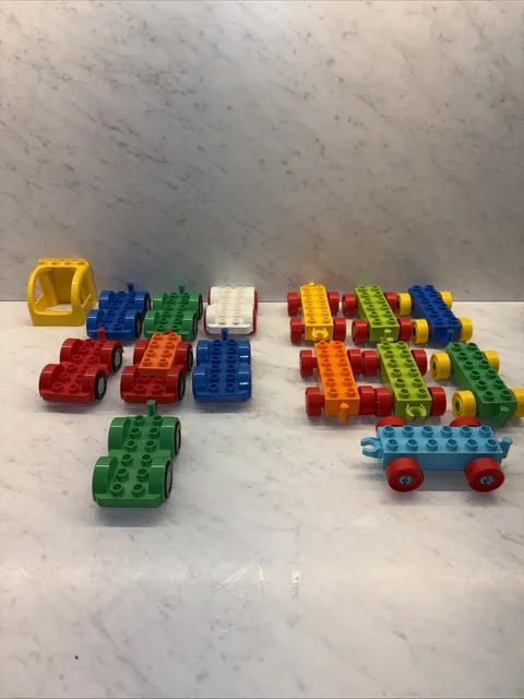 Lego Duplo 7 piece Train Cars And 7 Piece Cars Array Of Difference Colors