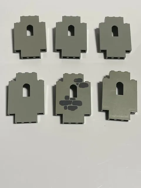 LEGO 6 Castle Wall Panel with Window Light Gray 2x5x6   4444  E124