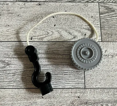 LEGO Duplo Gray Retractable Winch White Rope and Black Hook