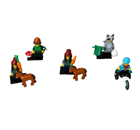 Lego Minifigures 71032 Lot 5 Horse Girl Wheelchair Racer Racoon Girl Acorn Boy