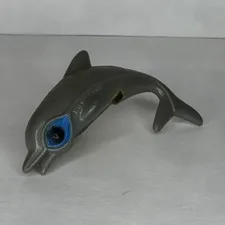 Pencil sharpener Dolphin Animal Figure - Gray with Blue Eye, Plastic