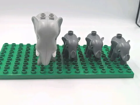 Duplo Lego Safari Animals Elephant Family Zoo Animal Mama & 3 Babies Specialty 