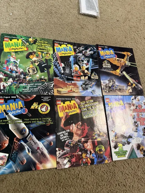 Vintage 1999 LEGO Mania Magazine Complete 6-Issue Lot - Star Wars Debut Era