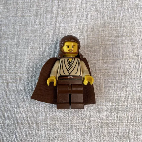 LEGO Star Wars Qui-Gon Jinn Minifigure Jedi Brown Cape Episode 1 Vintage